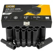 JCB Set UDARNIH GLAVA DUBOKIH 1/2 Cr-Mo 6-šiljatih 12 KOMADA