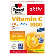 Doppelherz Aktiv Vitamin C 1000 + Vitamin D3 + Cink, 30 tablet
