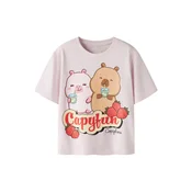 NAME IT Majica NKFAbbi Capybara  brokat / roza / temno rdeča / črna