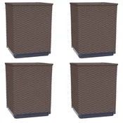Vidaxl Visok lonec 4 kosi rjave barve 30x30x37 cm polipropilen