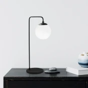 Opviq Stona lampa E14, Crno-Bela