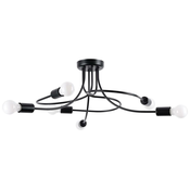 Sollux SL.1456 - Luster na šipci LEVAR 6xE27/15W/230V crna