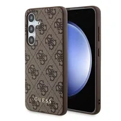 Guess Etui Guess 4G Metal Gold Logo za Samsung Galaxy S24 - rjavo