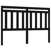 Vidaxl Posteljno vzglavje črno 126x4x100 cm trdna borovina