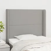 Vidaxl vidaXL Vzglavje s krilci svetlo sivo 93x16x118/128 cm blago
