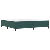 Vidaxl Postelja z vzmetnico Temno zelena 200 x 200 cm blago