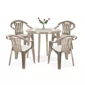 Set vrtnega pohištva Malisa 4+1 cappuccino