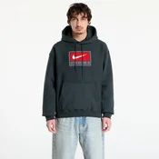 Mikina Nike Solo Swoosh Mens Fleece Pullover Hoodie Black Spruce/ White XS