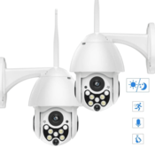 VYZIO Wifi, Ip, Full-HD, 1080p, 340° Brezžična kamera, Nadzorna kamera, Zunanja kamera, Varnostna kamera, Nočno gledanje (2 kosa) | D2IGICAM