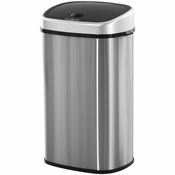 HOMCOM koš za smeti s pokrovom z infrardečim senzorjem za kuhinjo kopalnico z zmogljivostjo 58l abs jeklo 40,9 × 28,9 × 68 cm