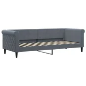 Vidaxl Raztegljiva postelja temno siva 80x200 cm žamet