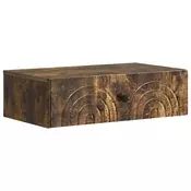 vidaXL Stenska stranska miza Dimljen hrast 59 x 34,5 x 17 cm