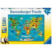 Ravensburger Ravensburger Sestavljanka Zemljevid živalskega sveta (150-delna)