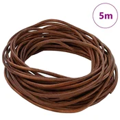 vidaXL Usnjena vrvica Svetlo rjava O3 mm x 5 m Usnje