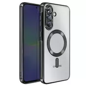 AVIZAR Ovitek za Samsung Galaxy A36, združljiv z MagSafe, s kromiranim robom, Črna, (5000190662)