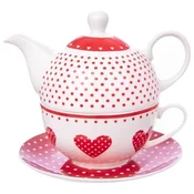 shumee 380 ml porcelanast vrč s skodelico za kuhanje kave, čaja in zelišč
