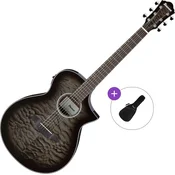 Ibanez AEWC16QA-TKH Basic SET Transparent Black Sunburst Elektroakustična jumbo
