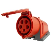 tp electric CEE nadometna vtičnica 32A 5P 400V IP44 stenska 3P+N+Z rdeča
