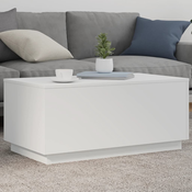 Stolic za kavu s LED svjetlima bijeli 90 x 50 x 40 cm