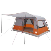 vidaXL vidaXL Družinski šotor s streho Siva in oranžna 420 x 305 x 200 cm, (5000309435)