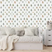 Tapeta pastelni gozdni drevesi - 196x270