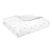 Bijeli/plavi pamucan prošiven djecji pokrivac 135x190 cm Mini Star & Stripes – Bianca