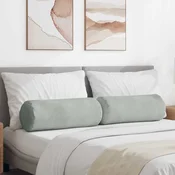 Valjkasti jastucici 2 pcs Svijetlo siva O 25 x 70 cm