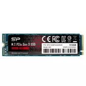 Silicon Power M.2 NVMe 512GB SSD, A80, Read up to 3,400 MB/s, Write up to 3,000 MB/s, 2280 ( SP512GBP34A80M28 )