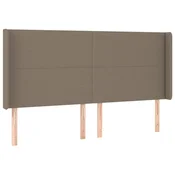 Vidaxl Vzglavje z ušesi taupe 183x16x118/128 cm blago