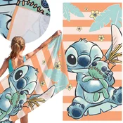 Disney DISNEY Stitch Oranžen, HITRO SUŠEČA Brisača za plažo, kopalna ZA DEKLICE, 100% BOMBAŽ 70x140 cm OEKO-TEX