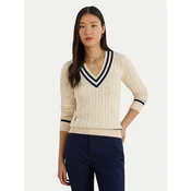 LAUREN RALPH LAUREN Pulover 200B22020001 Svetlo bež Relaxed Fit