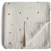 Mushie Muslin Swaddle Blanket Organic Cotton odeja za povijanje Dinosaurs 120cmx120cm 1 kos
