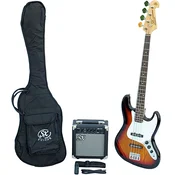 SX SB1 Bass Guitar Kit Sunburst Električna bas kitara (Kot novo)