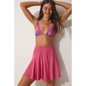 Happiness Istanbul Womens Pink Flowy Viscose Shorts Skirt