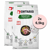 Ontario Cat Sensitive Duck & Lamb 2x6,5 kg