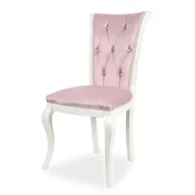 Casa Padrino luxury baroque dining room chair pink/white H. 103 cm - Baroque style furniture