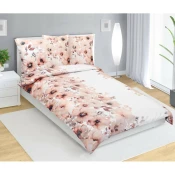 Bellatex Satenska posteljnina Flower salmon , 140x 200 cm, 70 x 90 cm