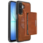 AVIZAR Magnetna torbica za Galaxy A17 z odstranljivim imetnikom kartic in stojalom, Rjava, (5000273991)