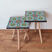 Hanah Home Set klub stocica 2Shp48, 2 komada, Šareni