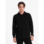 OMBRE Moška polo majica z ovratnikom V8 OM-SSNZ-0149 črna MDN124173 S