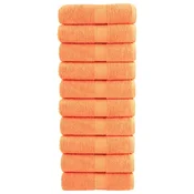 Vidaxl Premium brisače za goste SOLUND 10 kosov oranžne 30x50 cm 600 g/m2