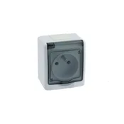 Pawbol BETA Enojna vtičnica 2P+Z IP44 dimna D.3110G/1