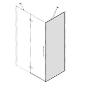 Stranska steklena plošča TRINITY, 800 mm, mat steklo - Gelco - TRINITY - 36 - 14