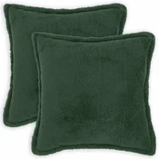 Vidaxl Prevleka za blazino 2 kos HOUTEN Temno zelena 70 x 70 cm Bouclé