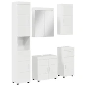 Vidaxl Komplet pohištva za kopalnico TULUM 5 pcs Visok sijaj bela