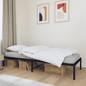 VIDAXL kovinski posteljni okvir, črn, 75x190 cm