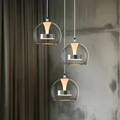 Trio Lighting LED viseča svetilka Flynt, O 42 cm, krom barva, kovina CCT 3-flg. - Dnevna soba/jedilnica - Sodobni - krom, prozoren