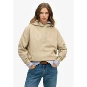 Superdry za ženske. W2012431A Mikina z izvezenim jedrom v bež barvi (XS), Priložnostno, Bombaž