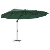 Suncobran Zelena 372 x 198 x 243 cm Poliester i aluminij