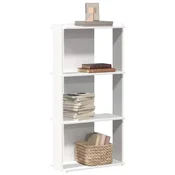 Vidaxl Knjižna omara 3-nadstropna bela 60x30x120 cm inž. les